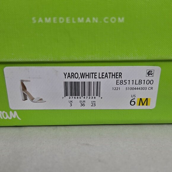 NWT Sam Edelman Women's Yaro White Leather Sandals Heels - Picture 8 of 8